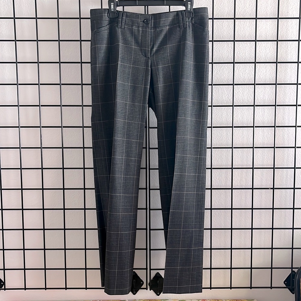 VTG Dolce & Gabbana Grey Plaid Low Rise Wool Trousers